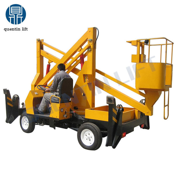 6-18m Outdoor articulated trailer mounted boom one man lift towable cherry picker for sale