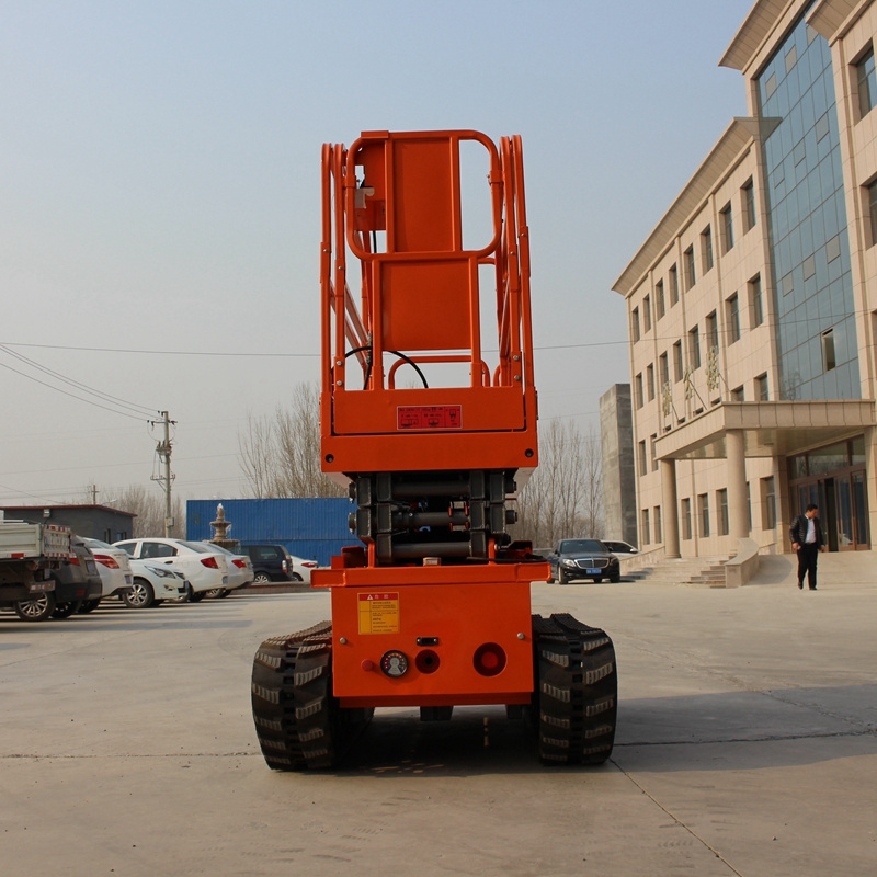 High quality factory price 4-12m all terrain electric crawler scissor lift with rubber track