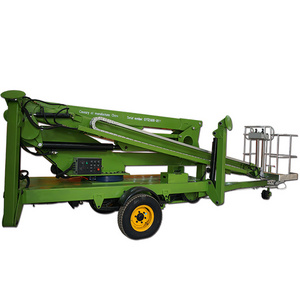 6-18m Outdoor articulated trailer mounted boom one man lift towable cherry picker for sale