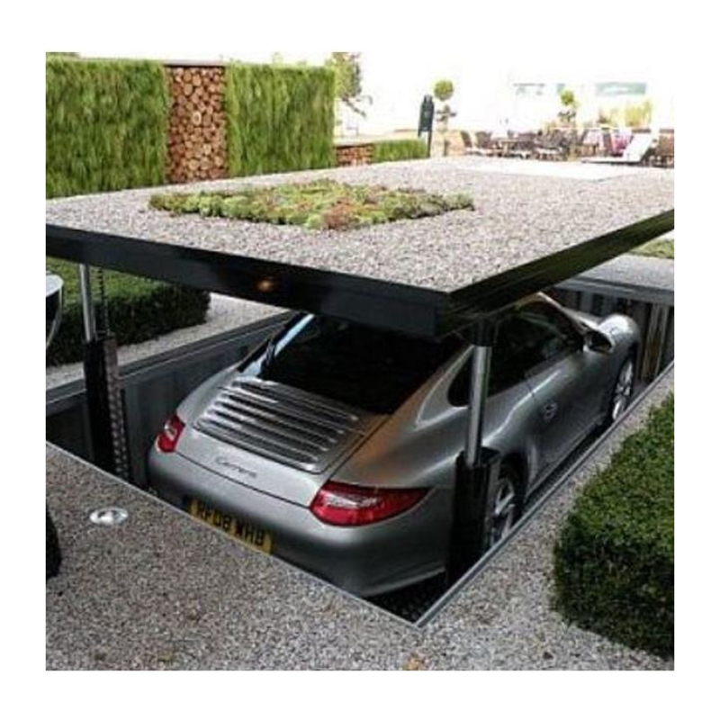 car parking lift hydraulic stationary underground garage double deck car lift with CE ISO