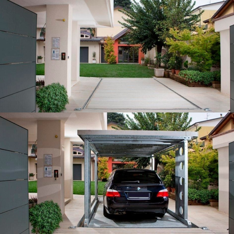 car parking lift hydraulic stationary underground garage double deck car lift with CE ISO