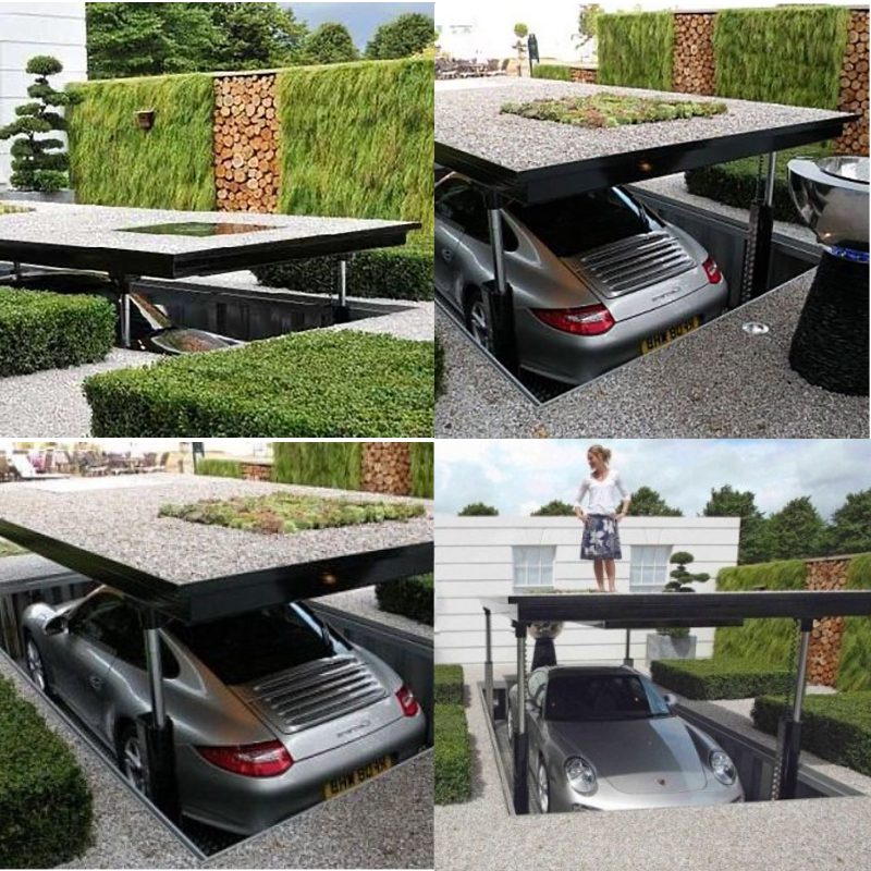 car parking lift hydraulic stationary underground garage double deck car lift with CE ISO