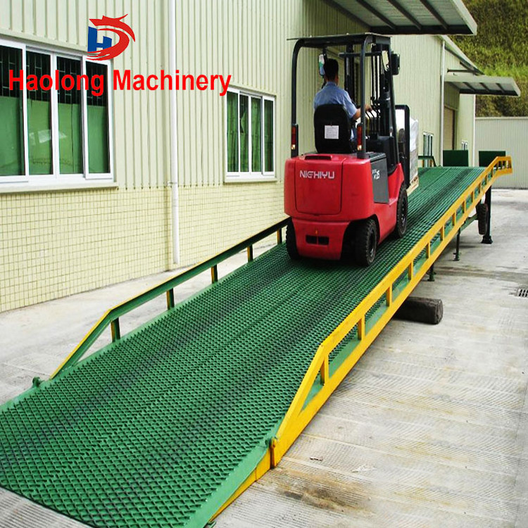 haolong8TMobile Loading Ramp Steel Mobile Forklift Yard Ramp for container