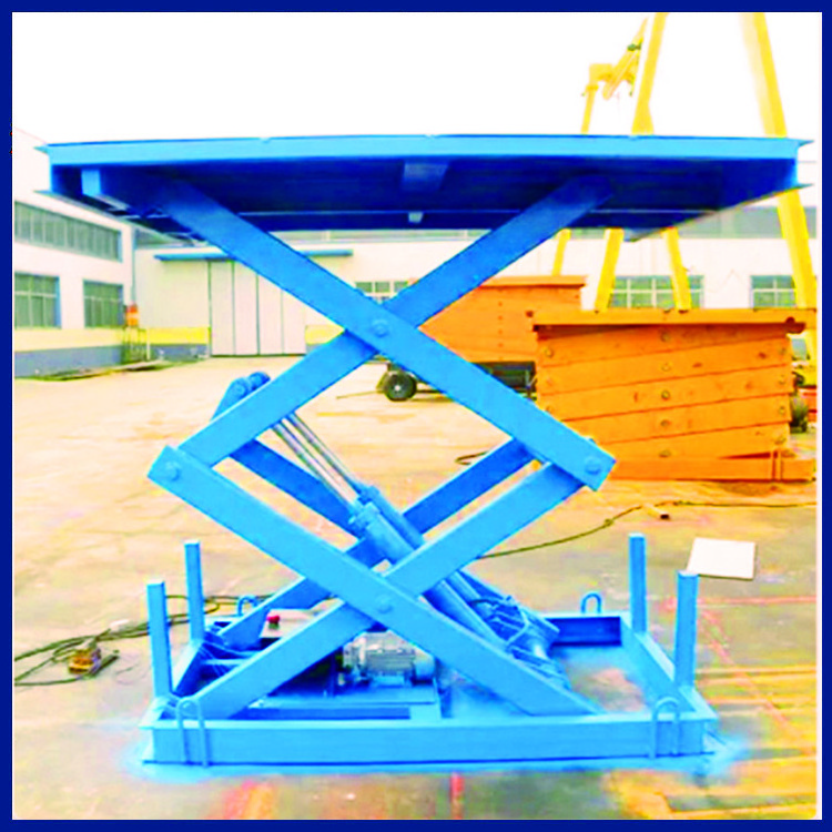 Low Profile 1000 1500 2000 kg Electric Stationary Lift Tables 1 1.5 2 Tons T Fixed Scissor Lifting Platform with Controller