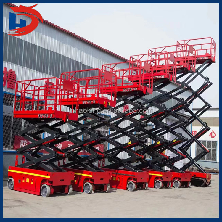 6-18 meter small hydraulic manned diesel crane, electric scaffolding lift truck, self-propelled lifting scissor lift platform