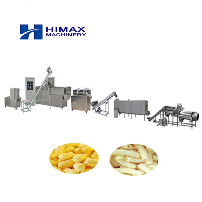 large capacity Snack Food Machine Inflating Puffed Cheese Ball Corn Snack Flakes Extruder Machine