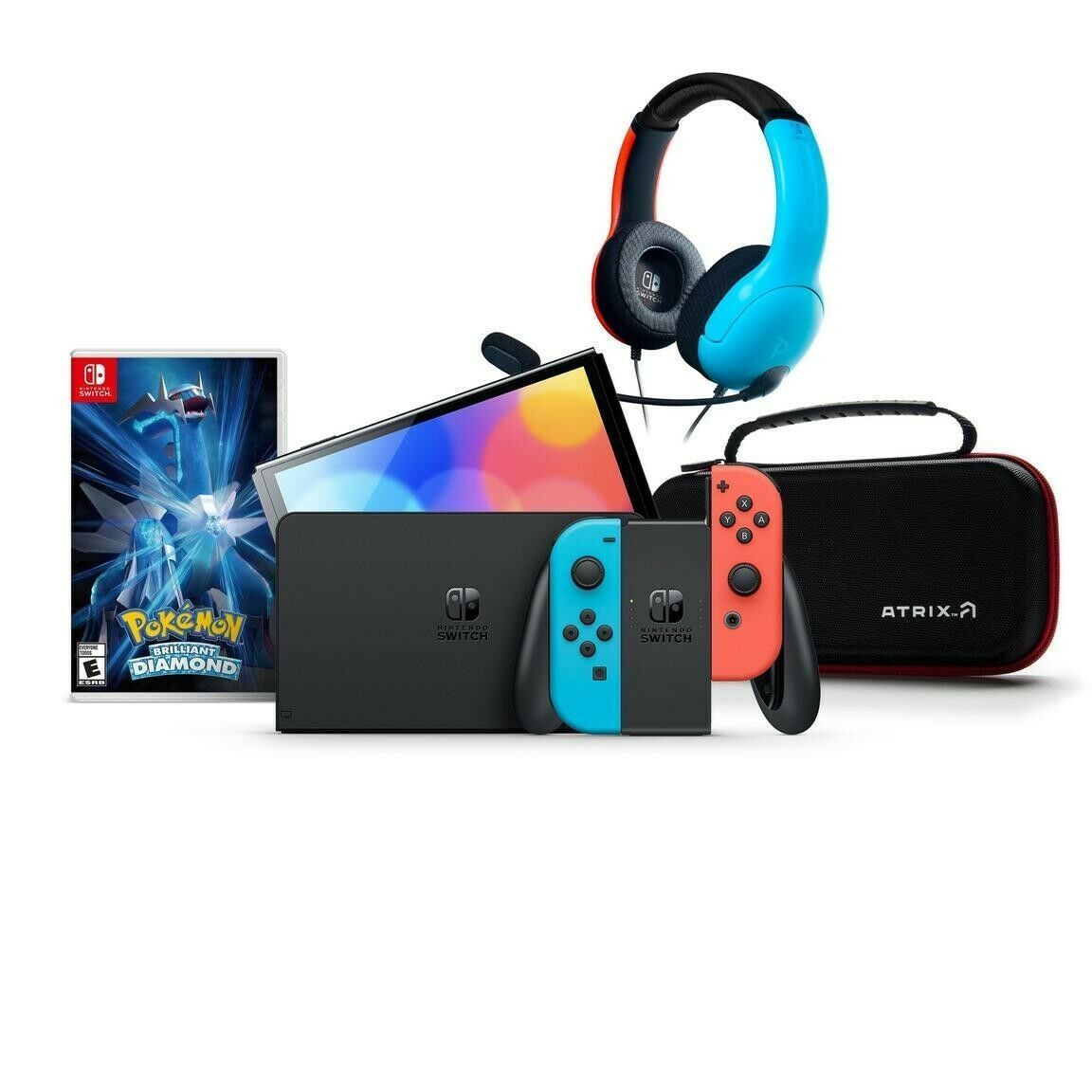 Best Price For New Original Nintendos Switch - OLED with Neon Blue and Neon Red Joy-Con