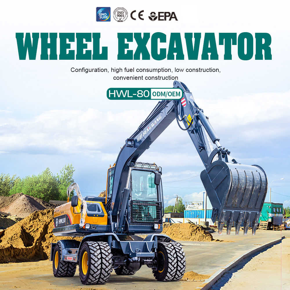 Earth Moving Machinery 8000 Kgs Operating Weight Tires Track Excavator Wheel Crawler Excavators price