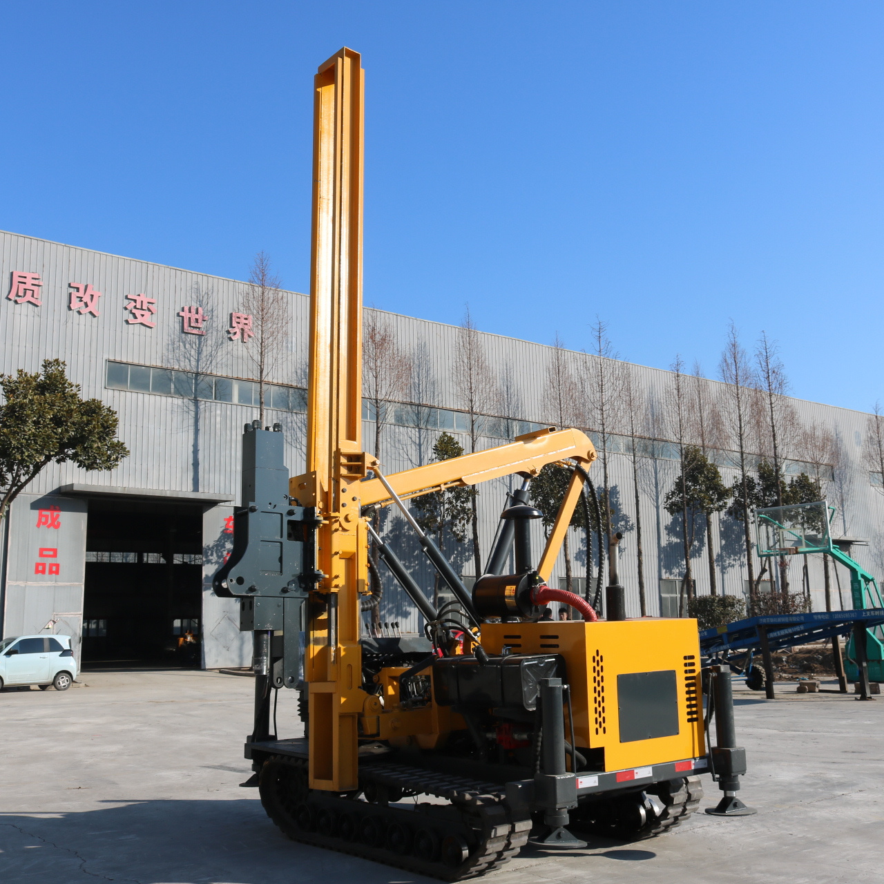 Highway Guardrail Hydraulic Drill Rig Pile Driver/ Pile Drilling Machine For Posts Installation