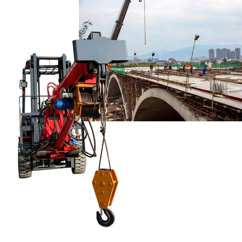 HR-50T 4t Cargo Transporting Forklift Attachment Fly Jib Crane