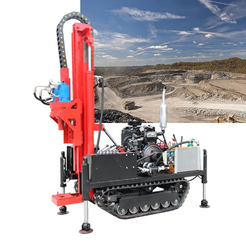 High quality crawler down hole drilling rig 35HP dual power head water well drilling rig