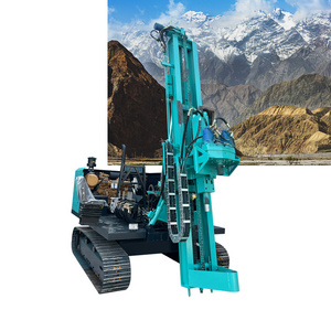 Micropile Drilling RigHydraulic dual power head Small Piling Rig Rotary solar drop hammer pile driver