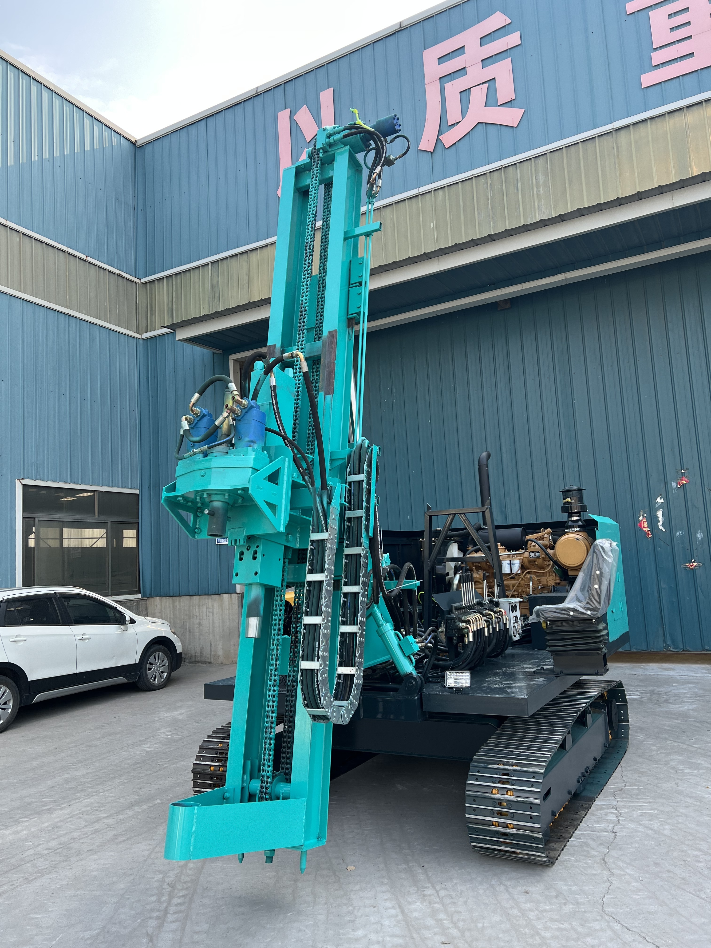 Micropile Drilling RigHydraulic dual power head Small Piling Rig Rotary solar drop hammer pile driver