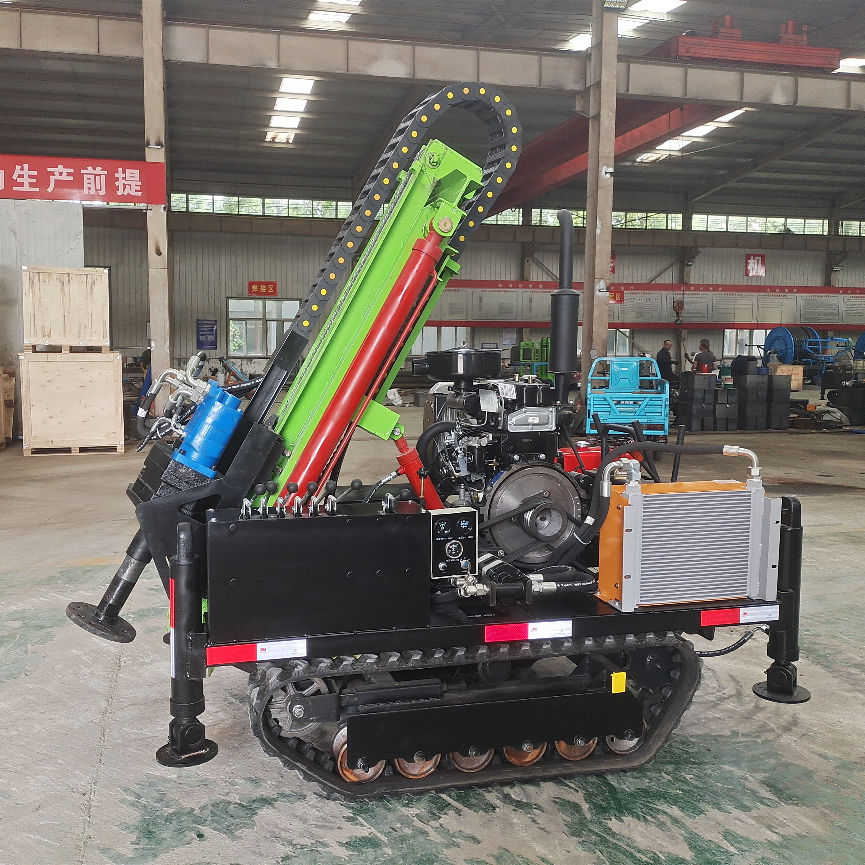 High output diesel engine water well drilling rig Customized drilling machine Double hydraulic head down-the-hole drilling rig