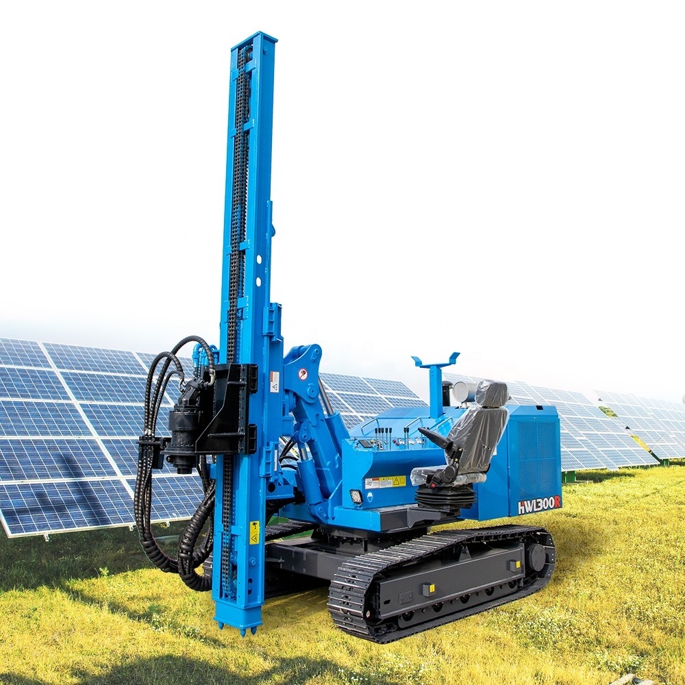 hengwang Photovoltaic solar Crawler Machine hydraulic post hammer pile driver