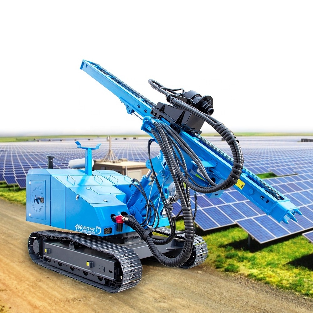 hengwang Photovoltaic solar Crawler Machine hydraulic post hammer pile driver