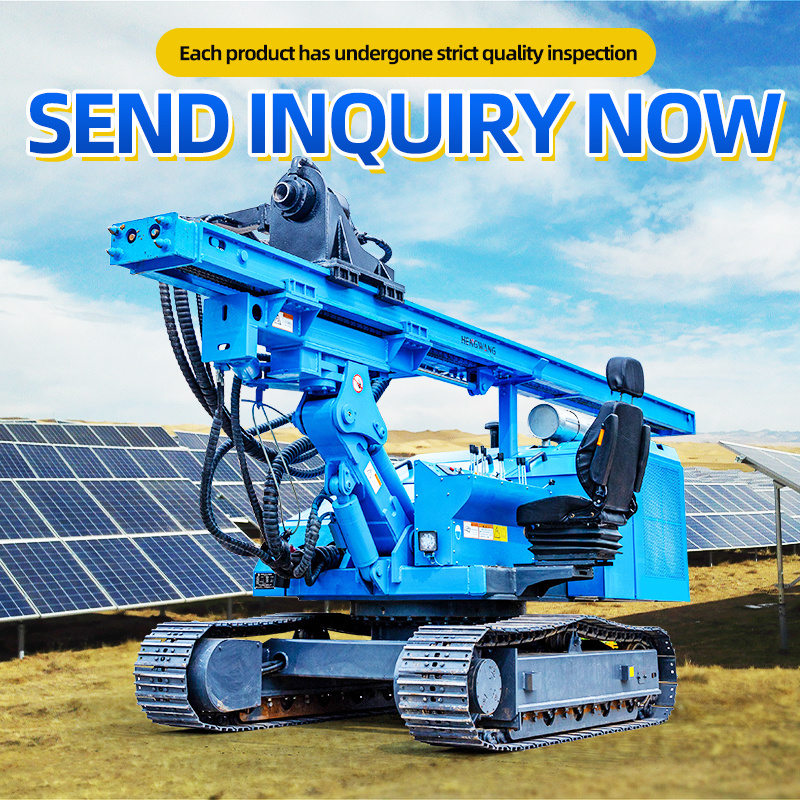 hengwang Photovoltaic solar Crawler Machine hydraulic post hammer pile driver