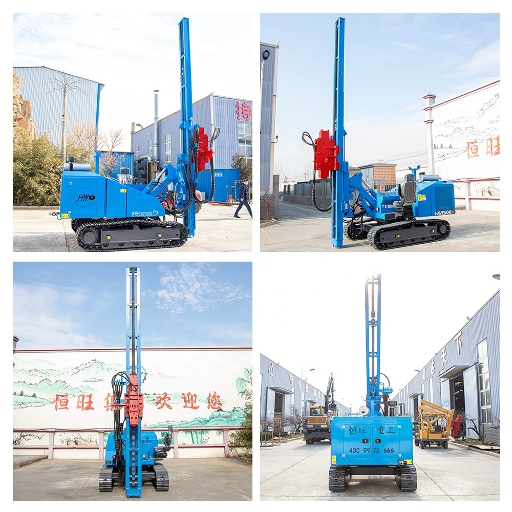 hengwang sale Photovoltaic solar Crawler Machine hydraulic solar  post hammer pile driver