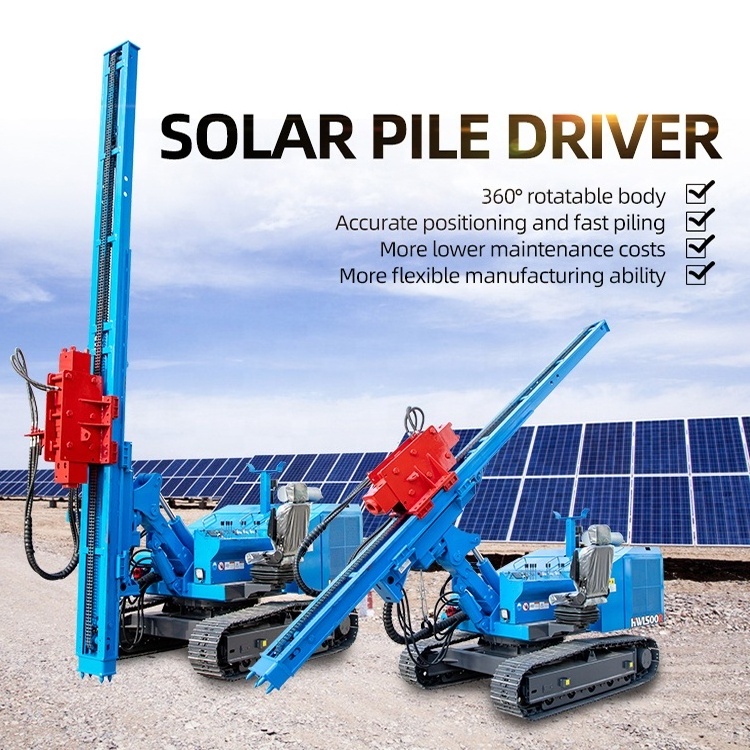 hengwang sale crawler pneumatic piling drop hammer solar pile driver  machines for pv installation