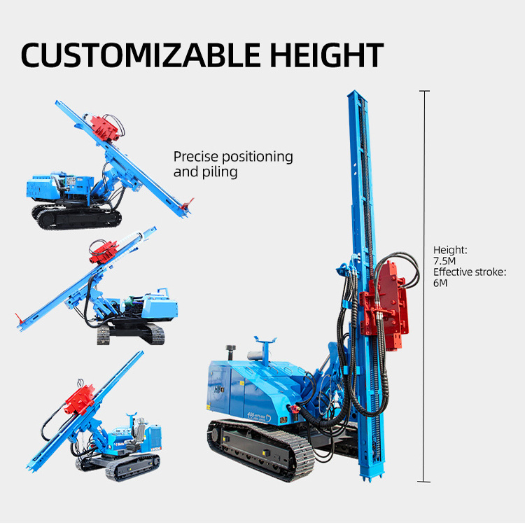 hengwang sale crawler pneumatic piling drop hammer solar pile driver  machines for pv installation