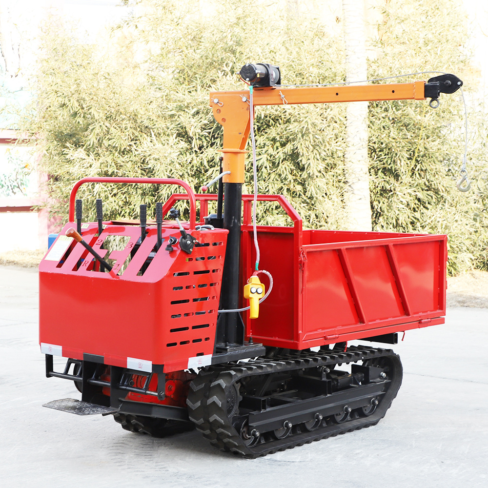 Factory Sell Farm Crawler Dumper Mini Crawler Transport Dump Truck with Crane