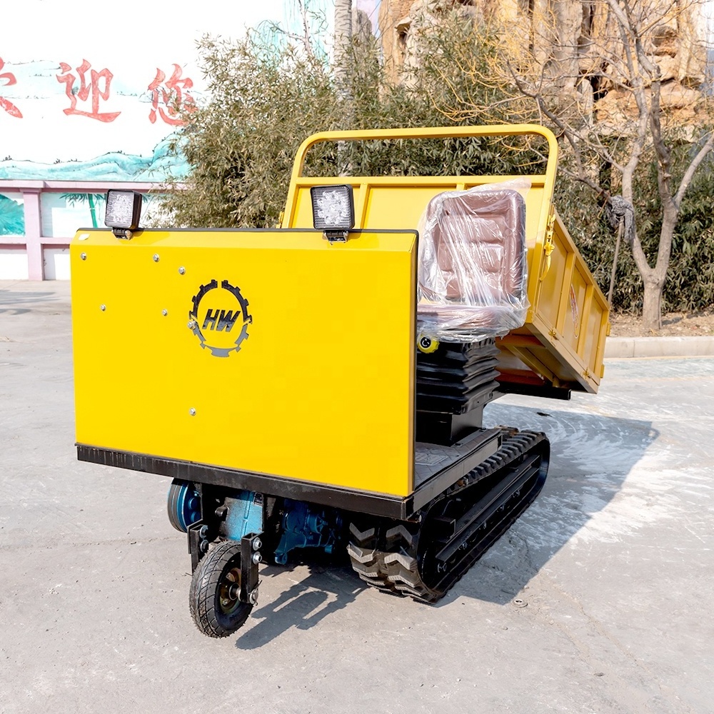 New Products 1800kg Rubber Track Dumper Work in Palm Oil Harvester Small Farm Crawler Transport Truck