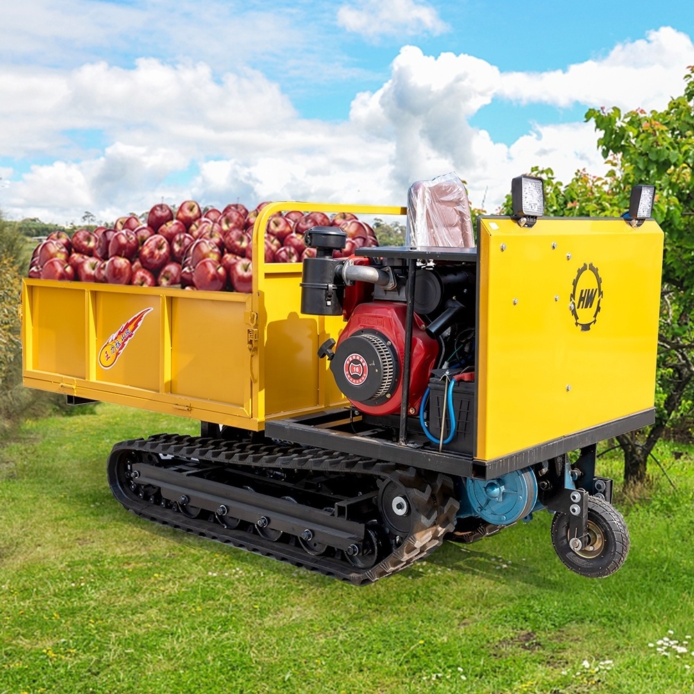 New Products 1800kg Rubber Track Dumper Work in Palm Oil Harvester Small Farm Crawler Transport Truck