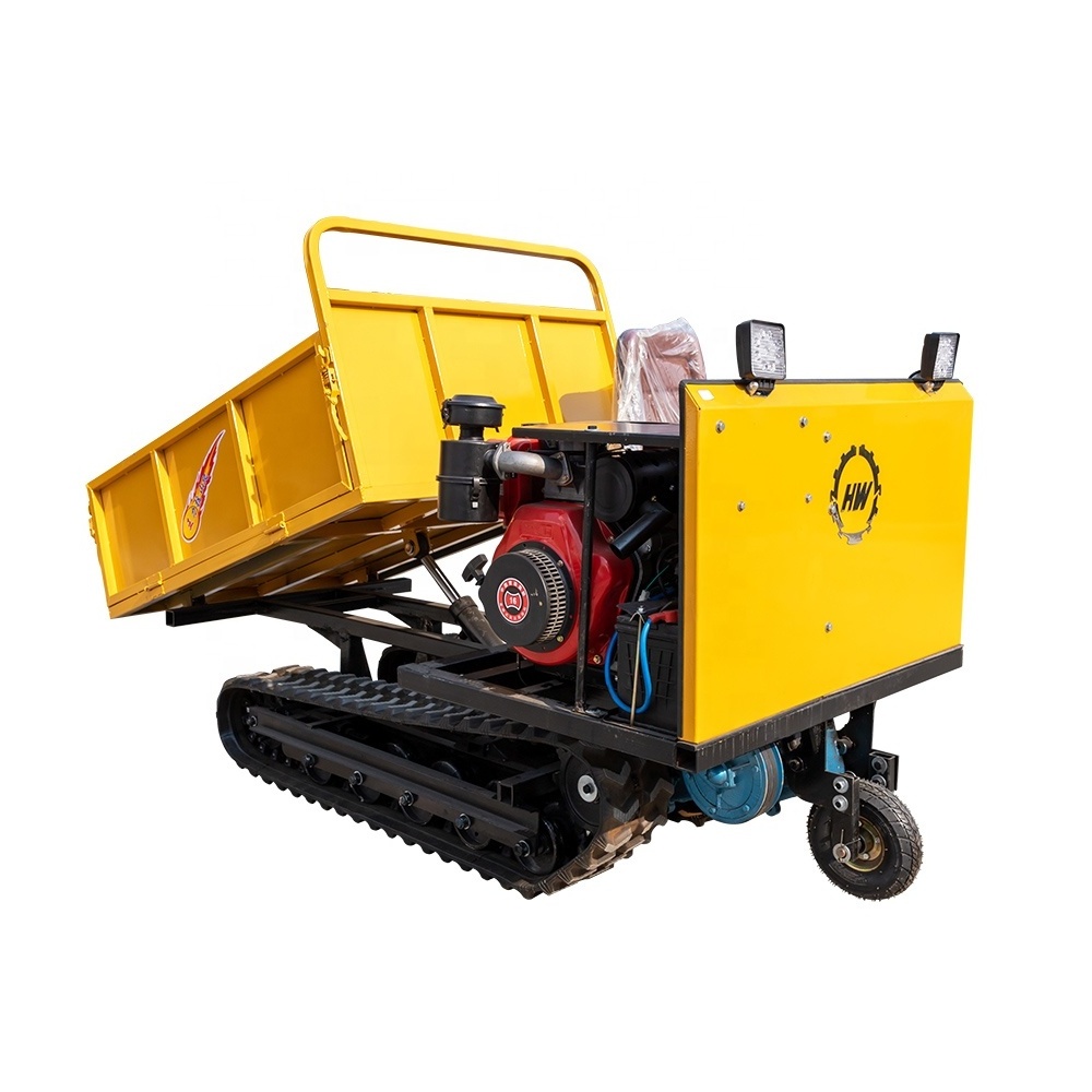 New Products 1800kg Rubber Track Dumper Work in Palm Oil Harvester Small Farm Crawler Transport Truck