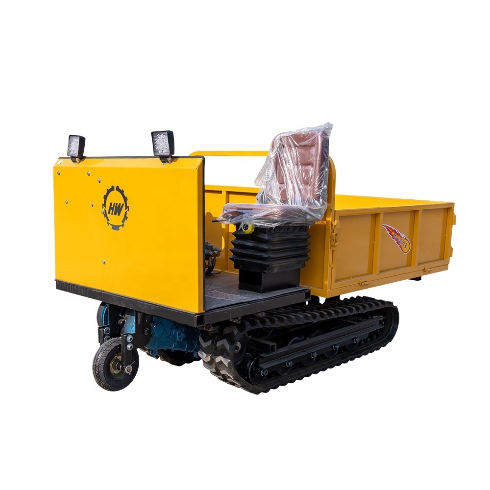 New Products 1800kg Rubber Track Dumper Work in Palm Oil Harvester Small Farm Crawler Transport Truck