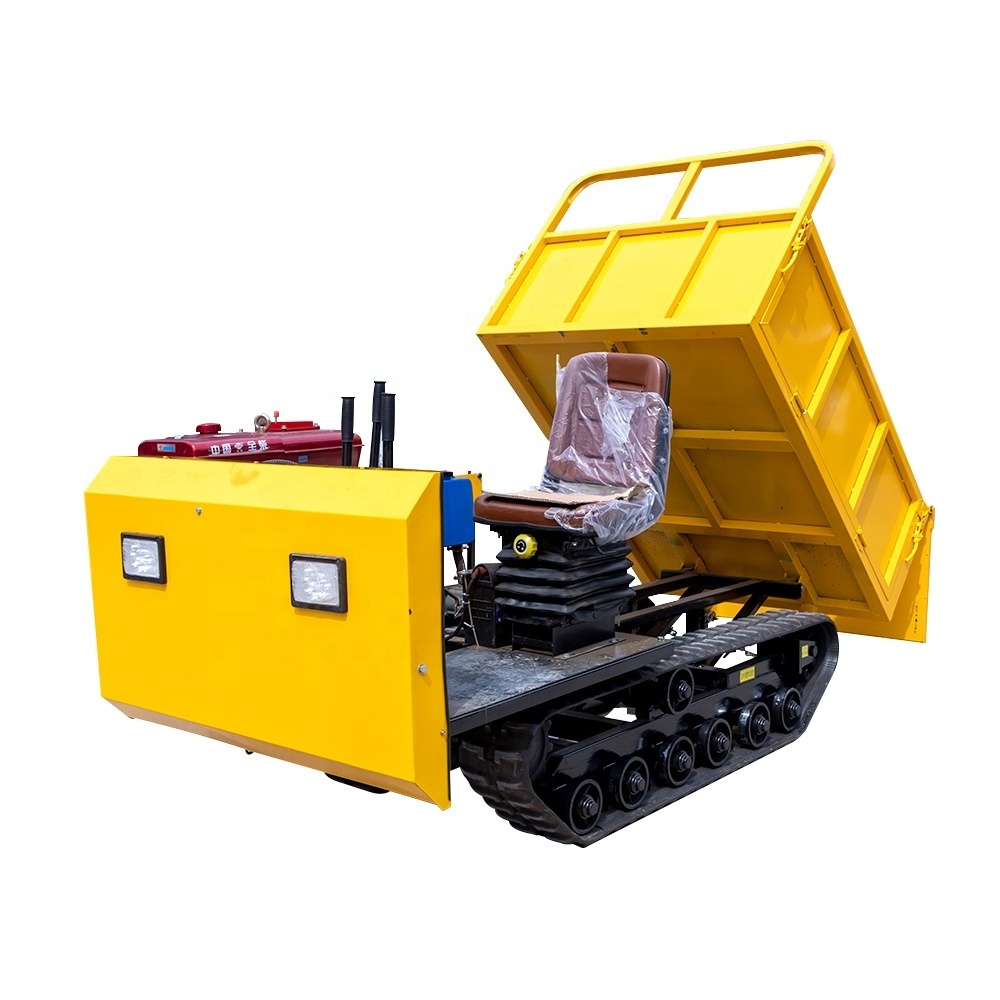 Farm Tracked Transport Vehicle 2 Ton Small Tracked Dump Truck Palm Fruit Crawler Transportable