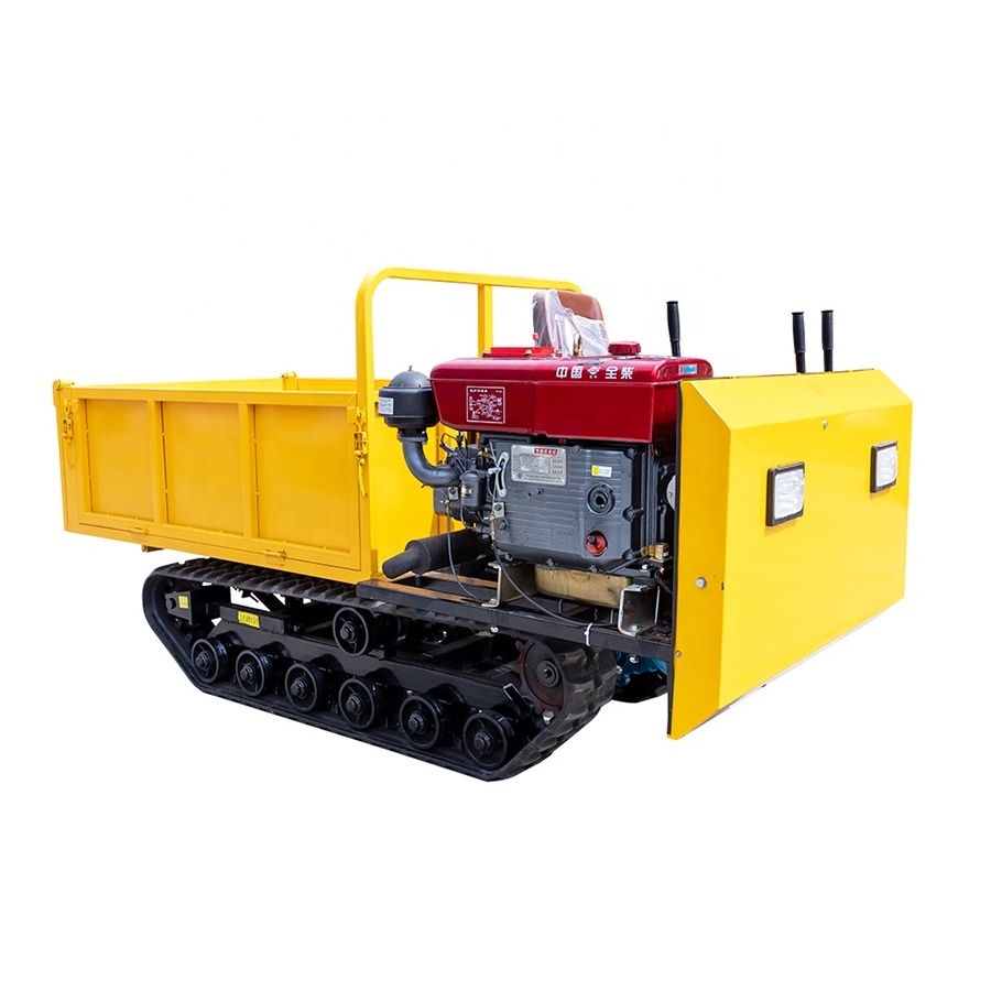 Farm Tracked Transport Vehicle 2 Ton Small Tracked Dump Truck Palm Fruit Crawler Transportable