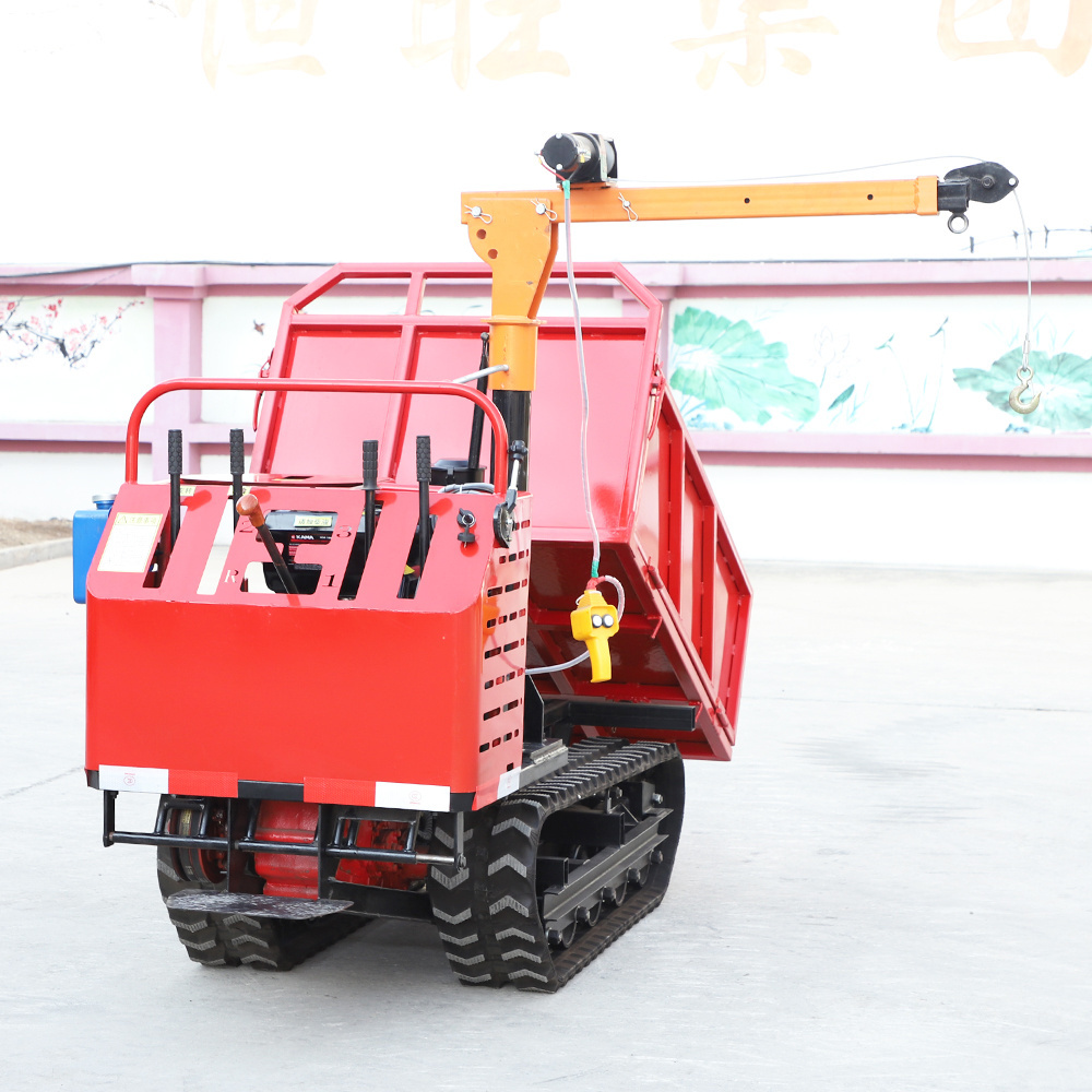 Factory Sell Farm Crawler Dumper Mini Crawler Transport Dump Truck with Crane