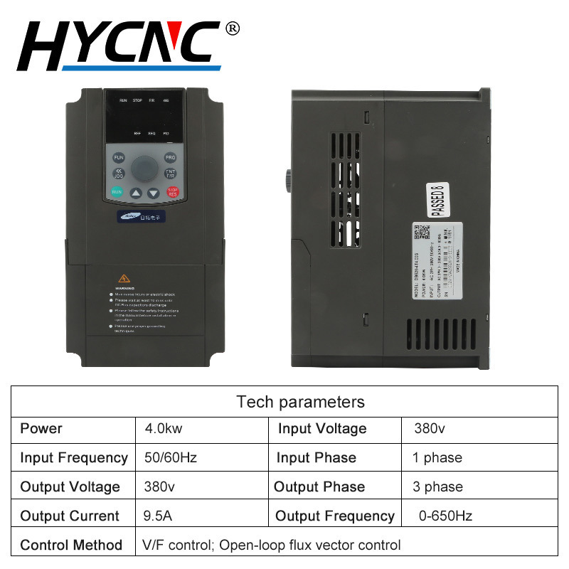 Spindle Inverters VFD 4.0kw 220v Frequency 380v 3 Phase 5kw Power Converter Used for speed regulating spindle