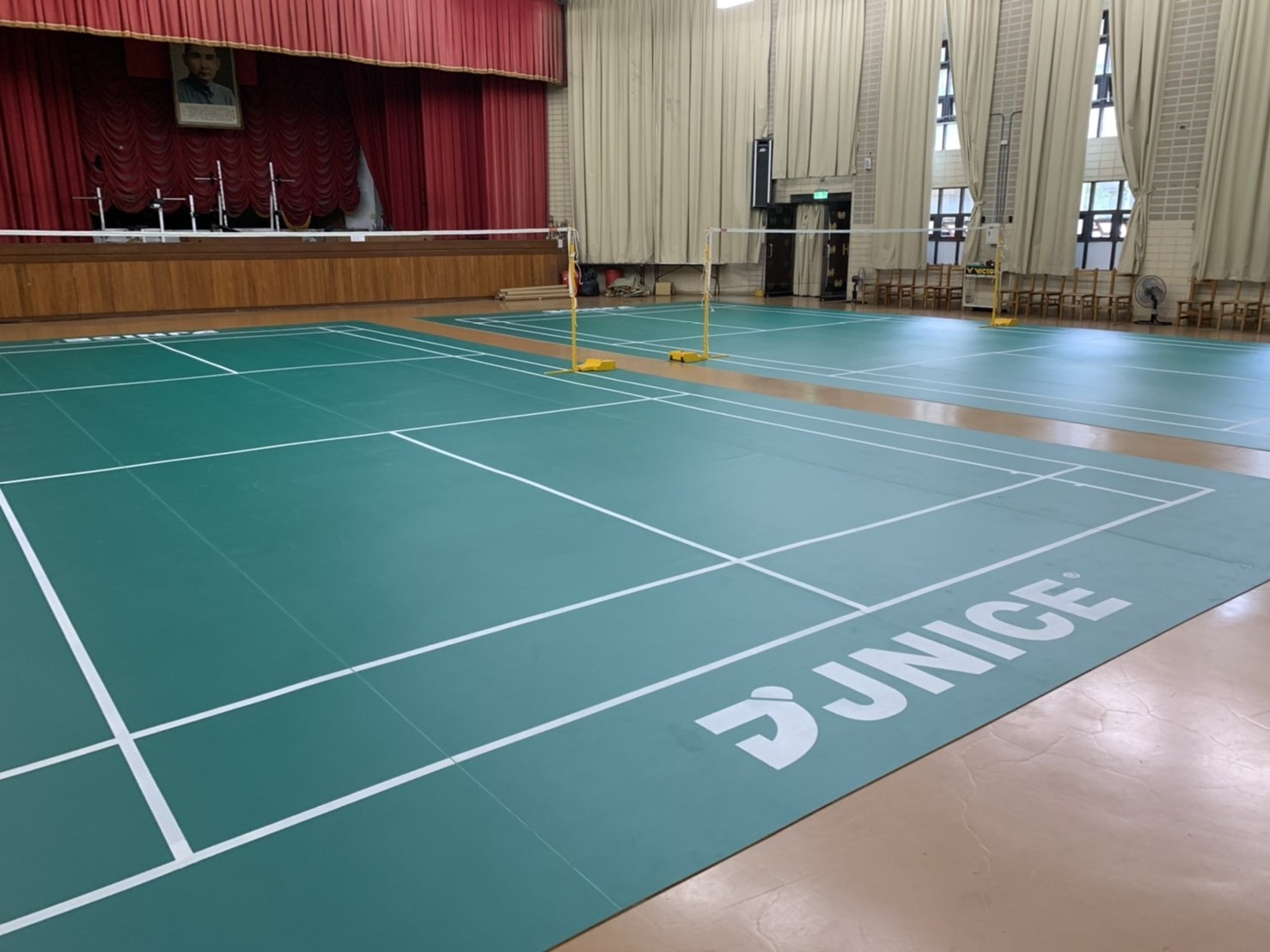 JNICE badminton court floor mat with certificate approved