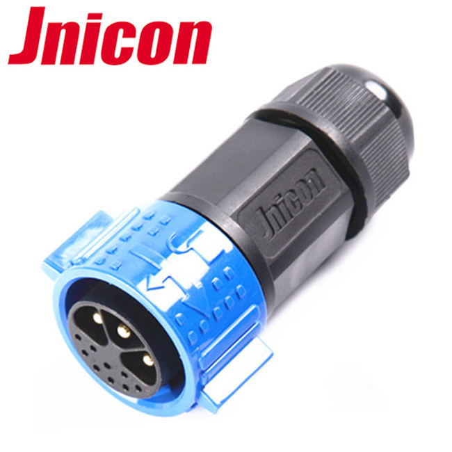 M25 blue color Push lock 3Pin power 9pin signal waterproof 12pin connector