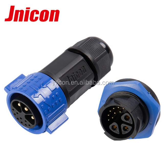 M25 blue color Push lock 3Pin power 9pin signal waterproof 12pin connector