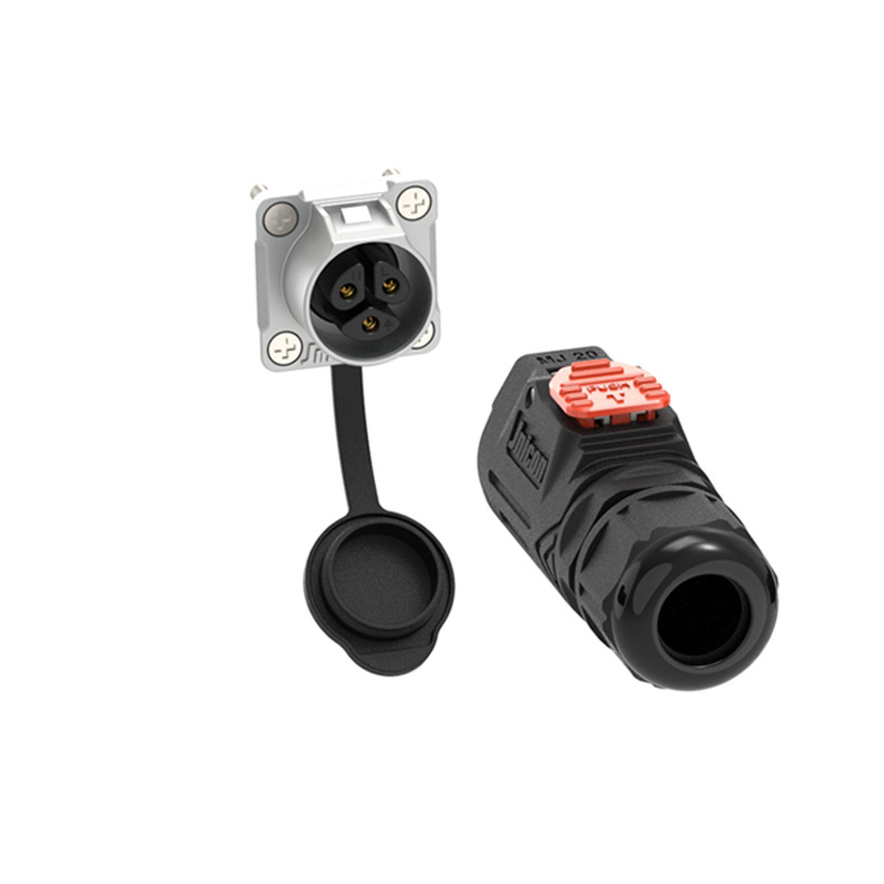 Jnicon MJ20 Electric Wire Panel Connector Plug Mount Cables WaterProof IP67 Connectors For Marine Led Light  Ebike