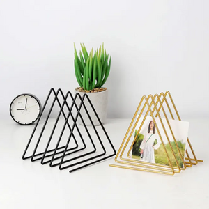 Wholesale Metal Standing Book Stand Triangle Book Holder Home Decor Bookends