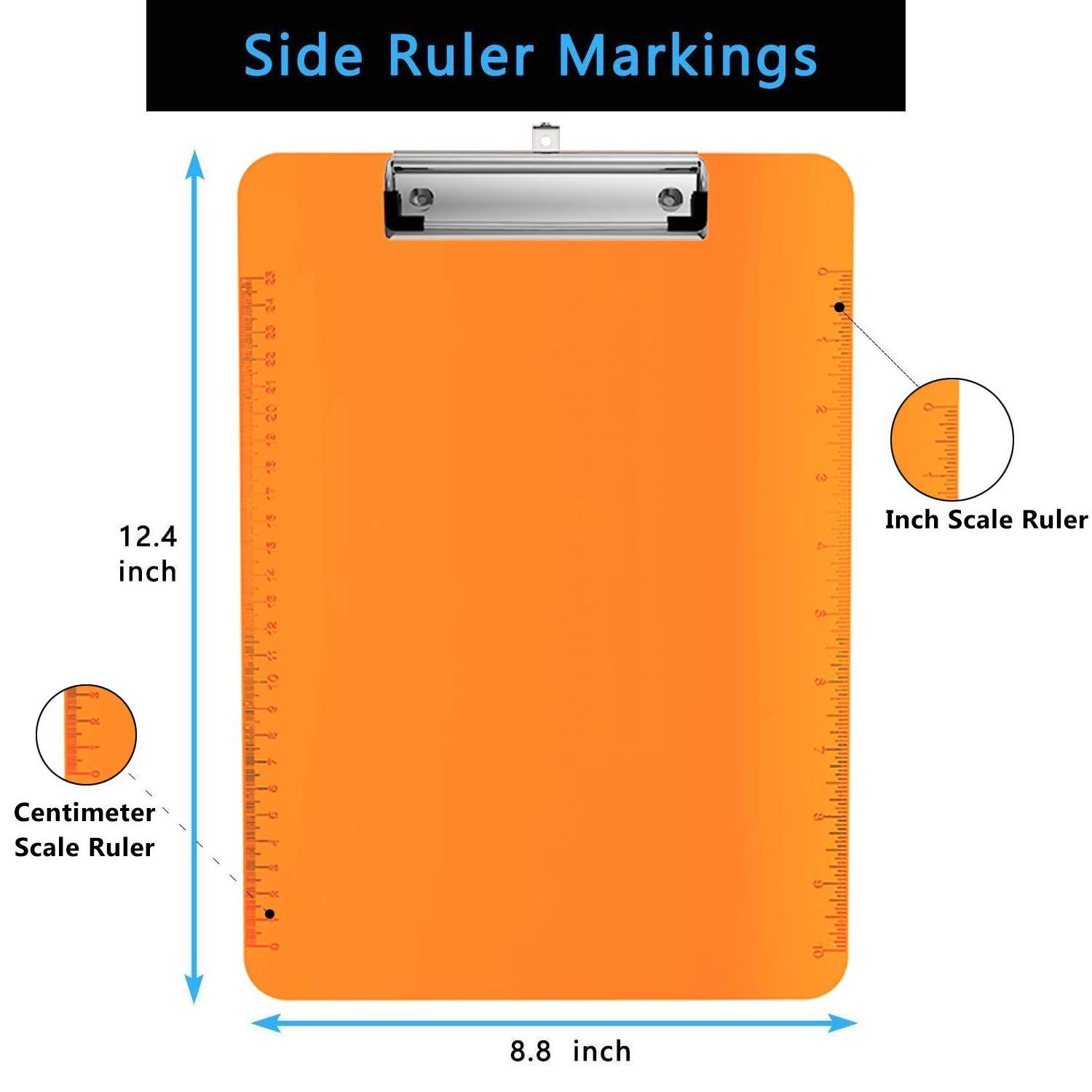 Custom colorful smooth edges nursing writing A4 transparent clear plastic clipboard for school hospital office