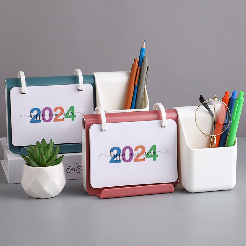 2024 New Products 365 Days Multi Functional ABS Plastic Desk Calendar Customized OEM Printing Calendar