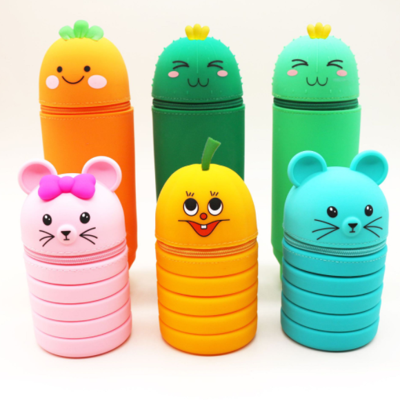 Student stationery desk pen holder silicone rubber pencil case