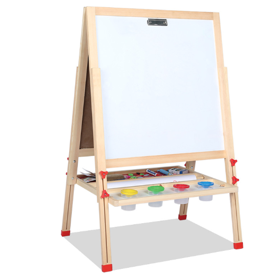 Kids Drawing Board Wooden Erasable Book Double-Sided Magnetic Blackboard Home Drawing Wooden Writing Board