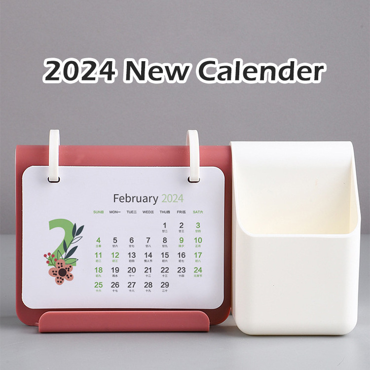 2024 New Products 365 Days Multi Functional ABS Plastic Desk Calendar Customized OEM Printing Calendar