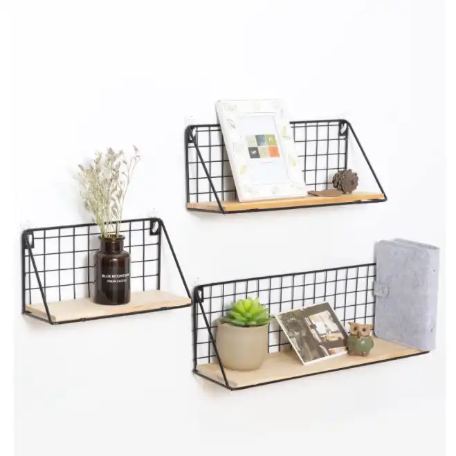 Wall Mounted Bedroom Shelves Floating Shelf Shower Hanging Basket Holder Dormitory Storage Rack