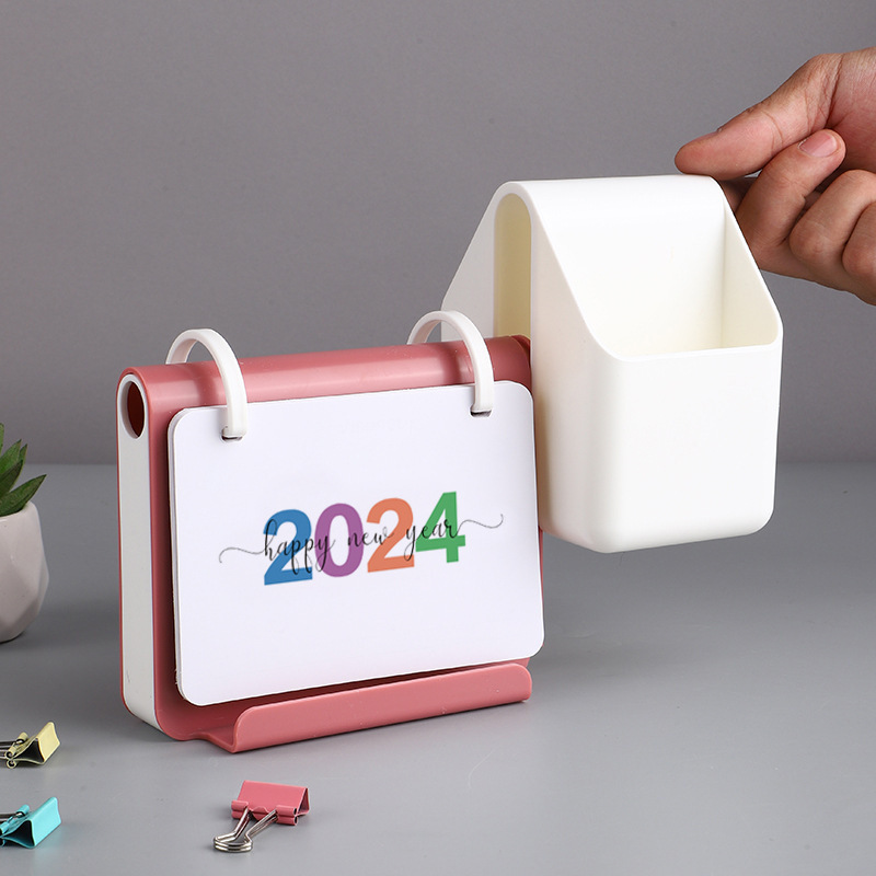 2024 New Products 365 Days Multi Functional ABS Plastic Desk Calendar Customized OEM Printing Calendar