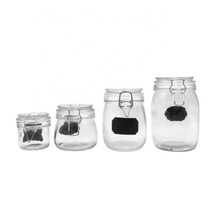 swing top round clear glass mason jar for canned food,pickled vegetables glass jar for storage airtight clip