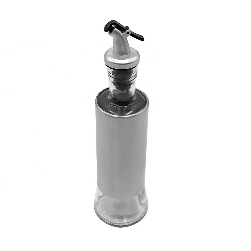 kitchen oil bottle Stainless Steel Glass Olive Oil Dispenser 250ml 350ml 500ml Vinegar Soy Sauce bottle