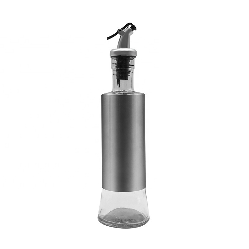 kitchen oil bottle Stainless Steel Glass Olive Oil Dispenser 250ml 350ml 500ml Vinegar Soy Sauce bottle