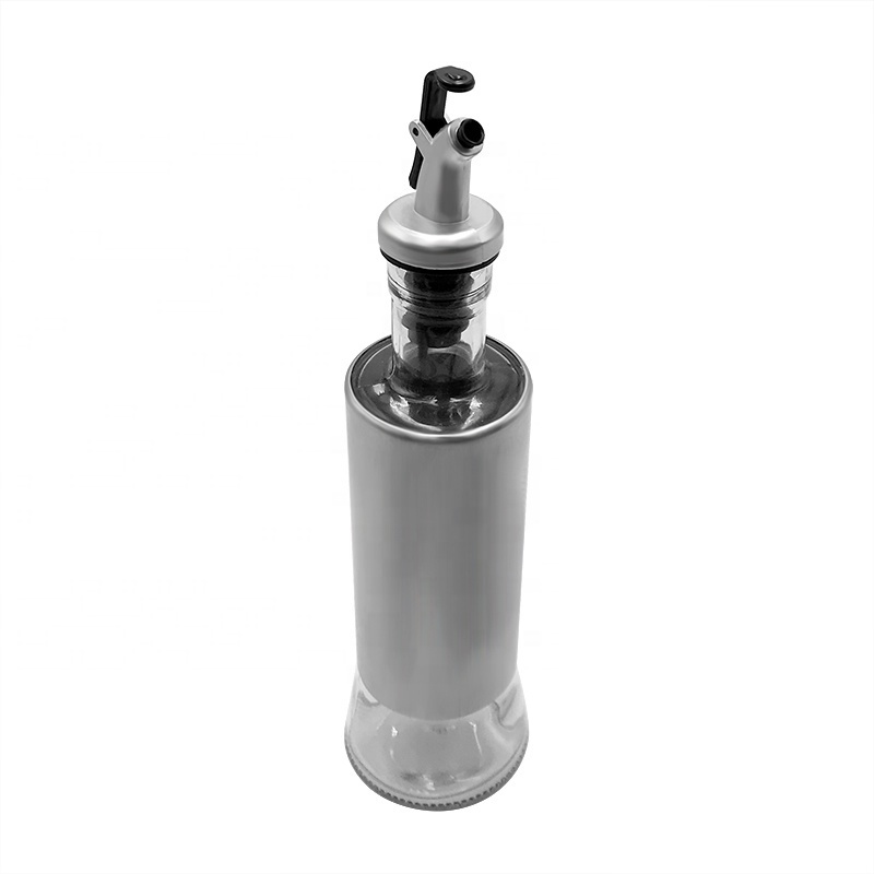 kitchen oil bottle Stainless Steel Glass Olive Oil Dispenser 250ml 350ml 500ml Vinegar Soy Sauce bottle