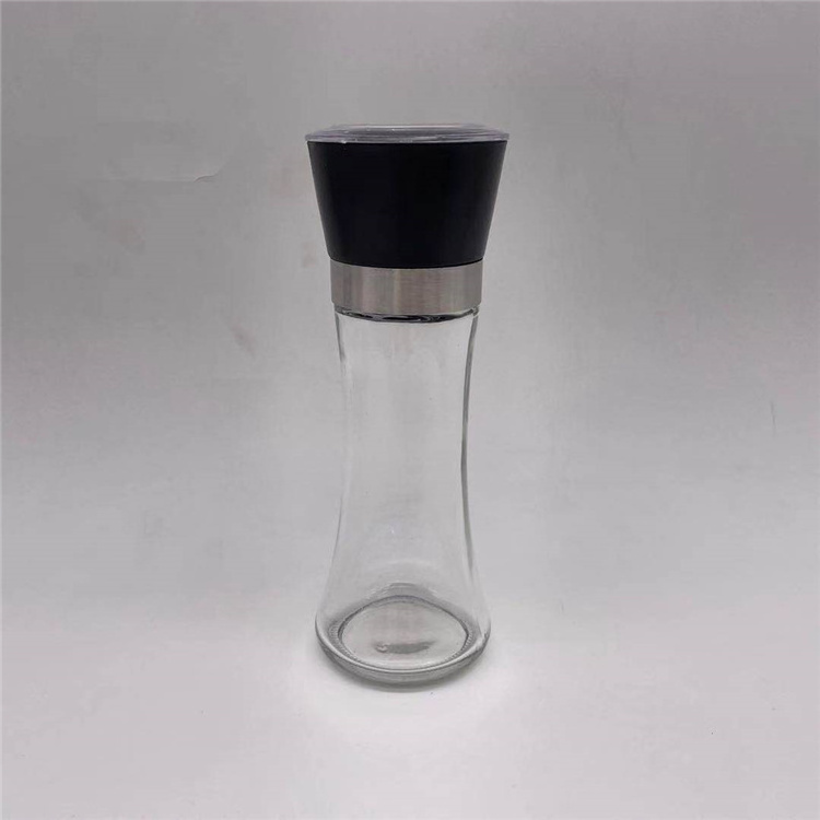 glass salt pepper grinder mill /Home Kitchen Use 180ml Round Glass Hand Salt Pepper Spice Sprinkling Manual Grinder